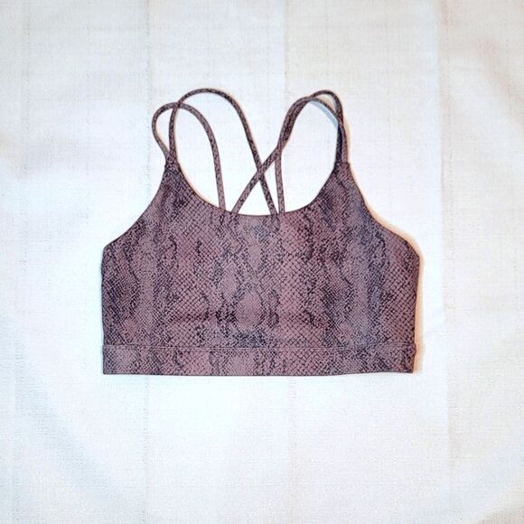 Allfenix Anthropologie Snake Skin Racerback Strappy Sports Bra Size Medium - Picture 1 of 7